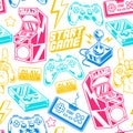 Seamless pattern with gamers elements Royalty Free Stock Photo